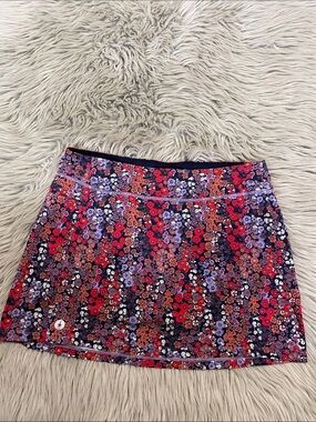 Smartwool Floral Mini Skirt in Red and Purple